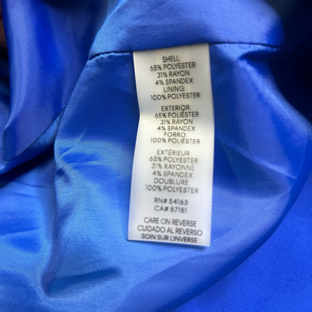 Calvin Klein Capri Blue Open Front Flap Pocket Suit Blazer size 18W - Picture 4 of 8